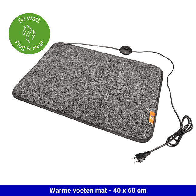 2e kans Warme voeten mat "Vesuvius" 40 x 60 cm (60 Watt) - Verwarminghandel