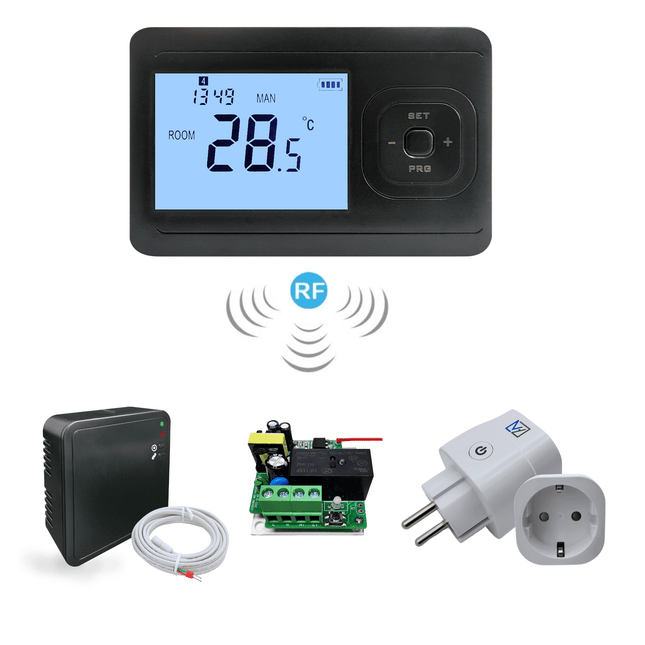 "Echo" Draadloze programmeerbare thermostaat - Zwart - Verwarminghandel