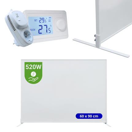 Verona Set B: Verplaatsbaar Infrarood paneel + thermostaat - 520 watt - Verwarminghandel