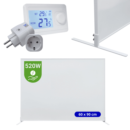 Verona Set B: Verplaatsbaar Infrarood paneel + thermostaat - 520 watt - Verwarminghandel