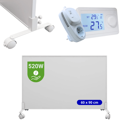 Verona Set B: Verplaatsbaar Infrarood paneel + thermostaat - 520 watt - Verwarminghandel