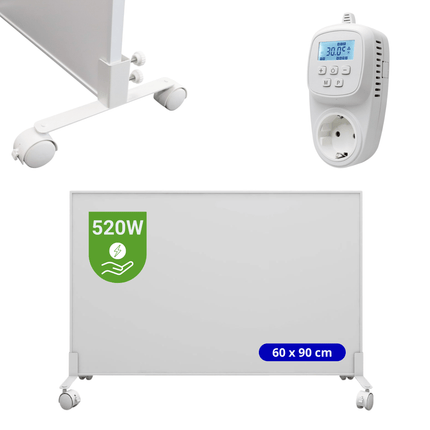 Verona Set B: Verplaatsbaar Infrarood paneel + thermostaat - 520 watt - Verwarminghandel