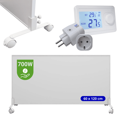 Verona Set C: Verplaatsbaar Infrarood paneel + thermostaat - 700 watt - Verwarminghandel