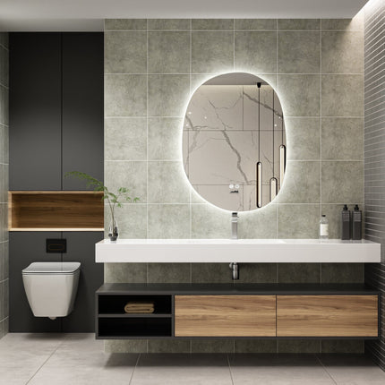Moderne Badkamer Spiegel "Bardosu" - 80 x 60 cm - LED & Anti - condens - Verwarminghandel