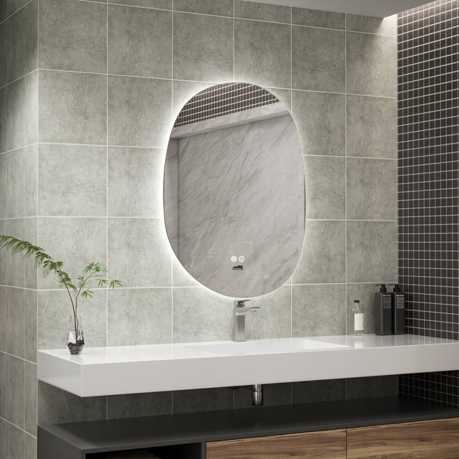 Moderne Badkamer Spiegel "Bardosu" - 80 x 60 cm - LED & Anti - condens - Verwarminghandel