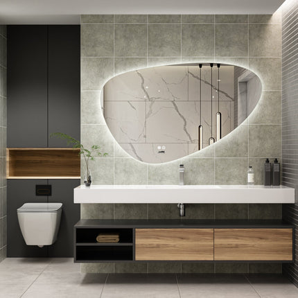 Moderne Badkamer Spiegel "Sassari" - 75 x 120 cm - LED & Anti - condens - Verwarminghandel