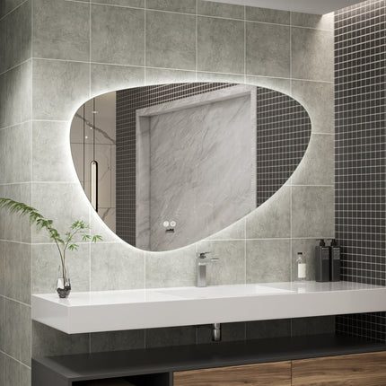 Moderne Badkamer Spiegel "Sassari" - 75 x 120 cm - LED & Anti - condens - Verwarminghandel