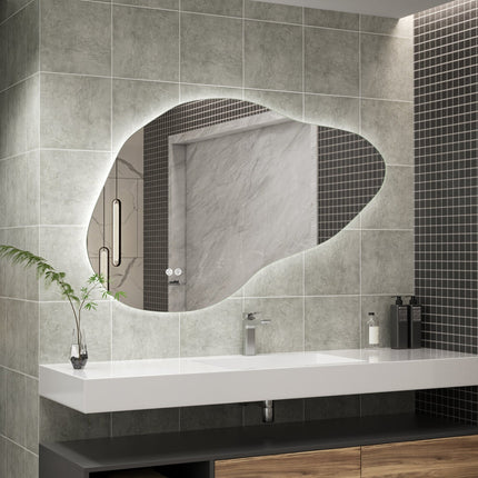 Moderne Badkamer Spiegel "Orroli" - 75 x 120 cm - LED & Anti - condens - Verwarminghandel