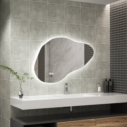 Moderne Badkamer Spiegel "Orroli" - 60 x 90 cm - LED & Anti - condens - Verwarminghandel