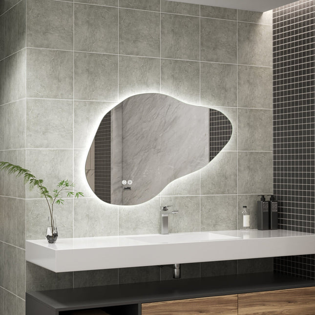Moderne Badkamer Spiegel "Orroli" - 60 x 90 cm - LED & Anti - condens - Verwarminghandel