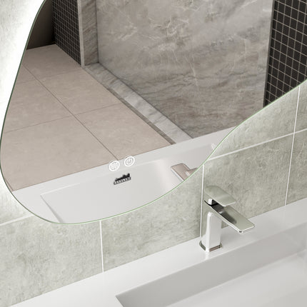 Moderne Badkamer Spiegel "Orroli" - 60 x 90 cm - LED & Anti - condens - Verwarminghandel