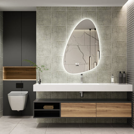 Moderne Badkamer Spiegel "Monti" - 90 x 60 cm - LED & Anti - condens - Verwarminghandel
