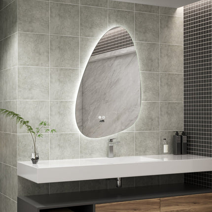 Moderne Badkamer Spiegel "Monti" - 90 x 60 cm - LED & Anti - condens - Verwarminghandel