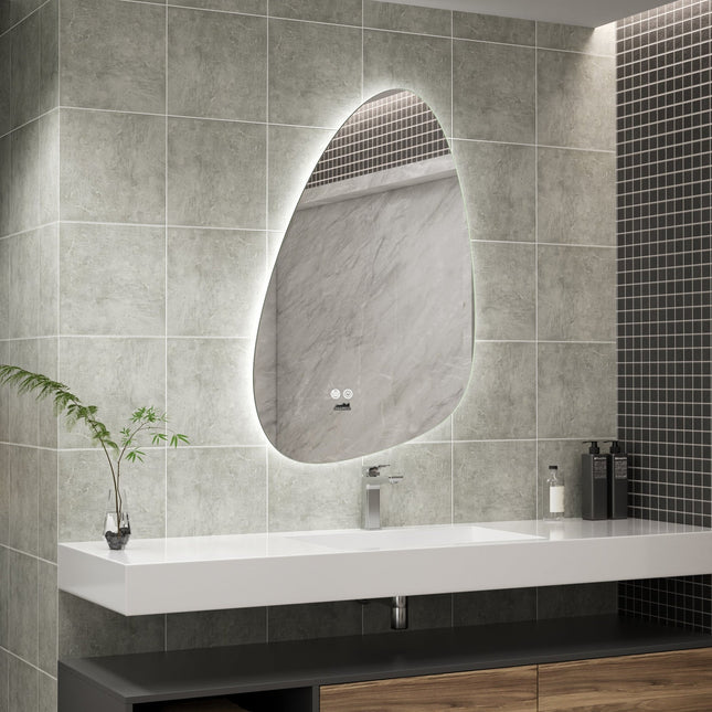 Moderne Badkamer Spiegel "Monti" - 90 x 60 cm - LED & Anti - condens - Verwarminghandel