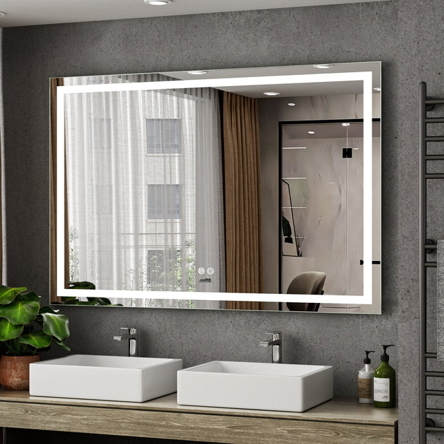 Moderne Badkamer Spiegel "Ottana" - 80 x 120 cm - LED & Anti - condens - Verwarminghandel