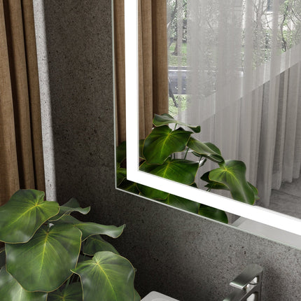 Moderne Badkamer Spiegel "Ottana" - 80 x 120 cm - LED & Anti - condens - Verwarminghandel