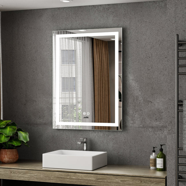 Moderne Badkamer Spiegel "Ottana" - 80 x 60 cm - LED & Anti - condens - Verwarminghandel