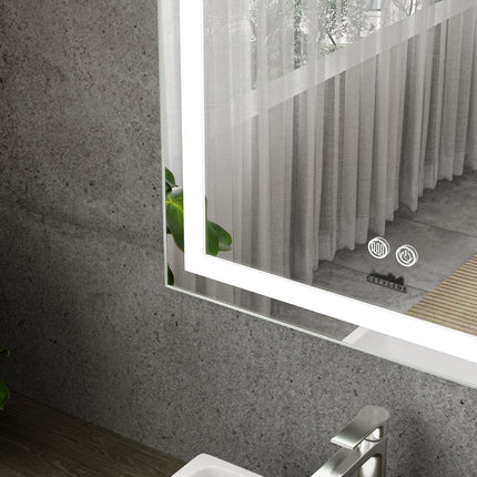 Moderne Badkamer Spiegel "Ottana" - 80 x 60 cm - LED & Anti - condens - Verwarminghandel
