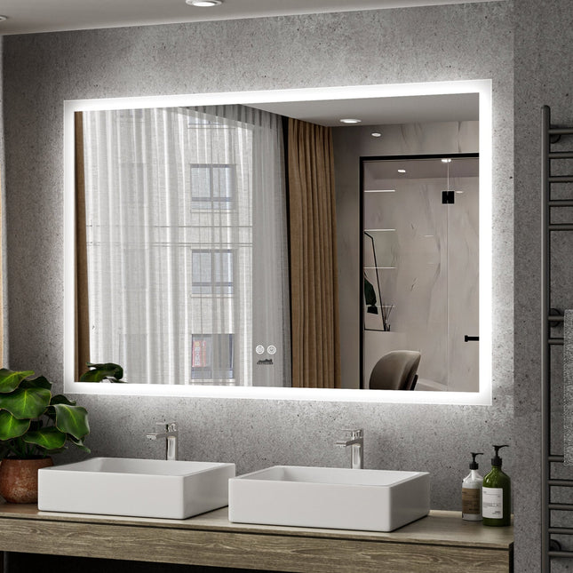 Moderne Badkamer Spiegel "Oristano" - 80 x 120 cm - LED & Anti - condens - Verwarminghandel