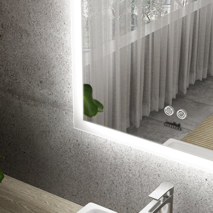Moderne Badkamer Spiegel "Oristano" - 80 x 60 cm - LED & Anti - condens - Verwarminghandel
