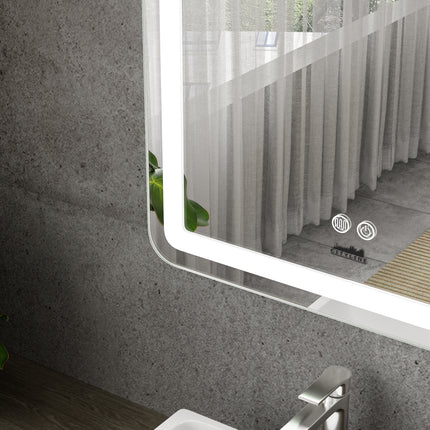 Moderne Badkamer Spiegel "Bosa" - 80 x 60 cm - LED & Anti - condens - Verwarminghandel