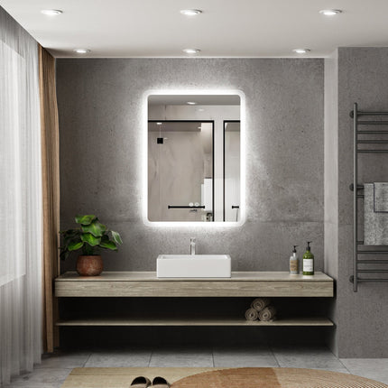 Moderne Badkamer Spiegel "Alghero" - 80 x 60 cm - LED & Anti - condens - Verwarminghandel
