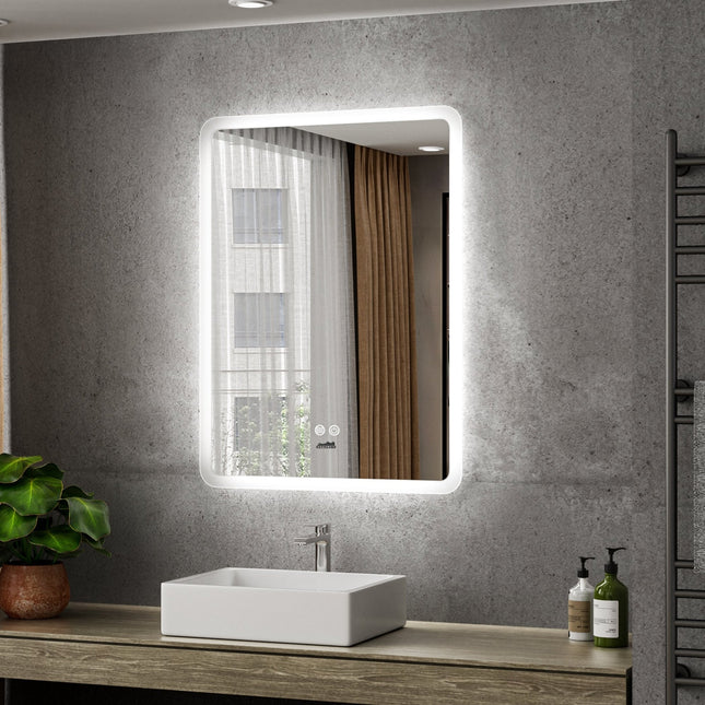Moderne Badkamer Spiegel "Alghero" - 80 x 60 cm - LED & Anti - condens - Verwarminghandel