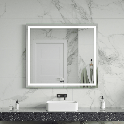 Moderne Badkamer Spiegel "Ottana" - 80 x 90 cm - LED & Anti - condens - Verwarminghandel