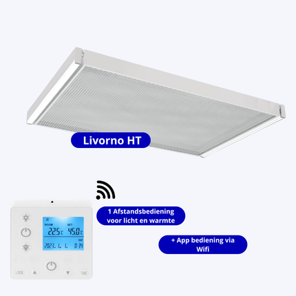 Infrarood paneel "Livorno" met LED verlichting & wifi - 1800 Watt - Verwarminghandel