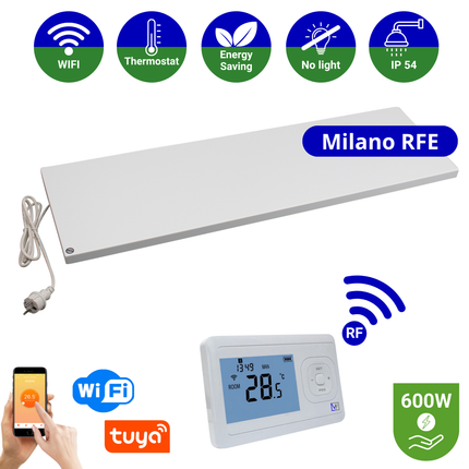 Infrarood Paneel Milano RFE - Draadloze thermostaat - 30 x 150 cm - 600 Watt