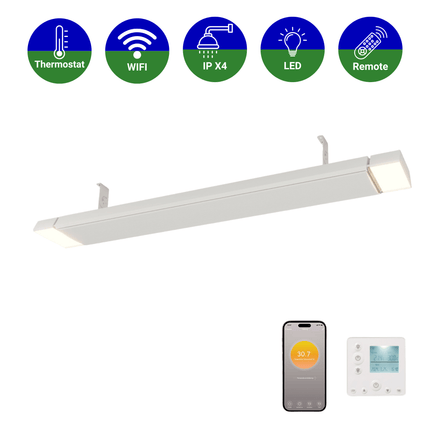Smart HeatBar Infrarood straler - Ostuni LED - 1800 Watt - Verwarminghandel