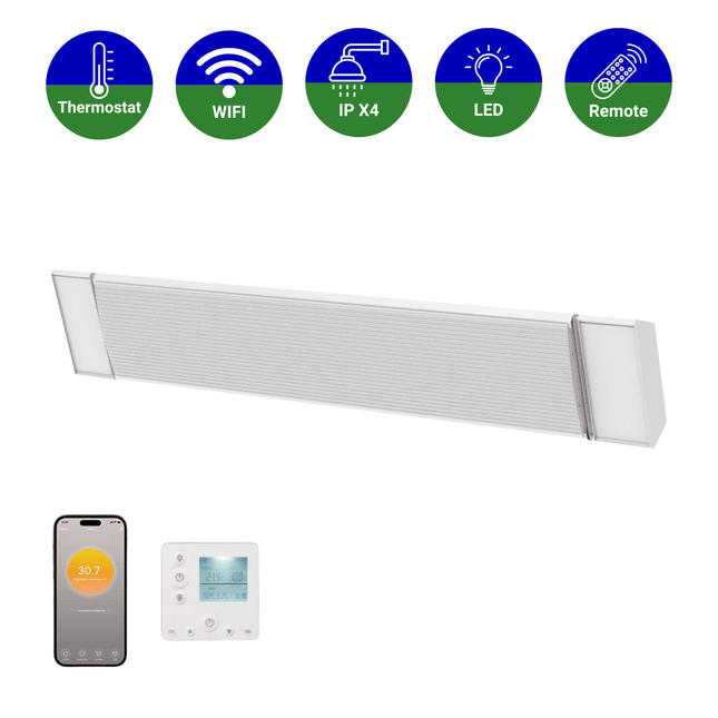 Smart HeatBar Infrarood straler - Ostuni LED - 1800 Watt - Verwarminghandel