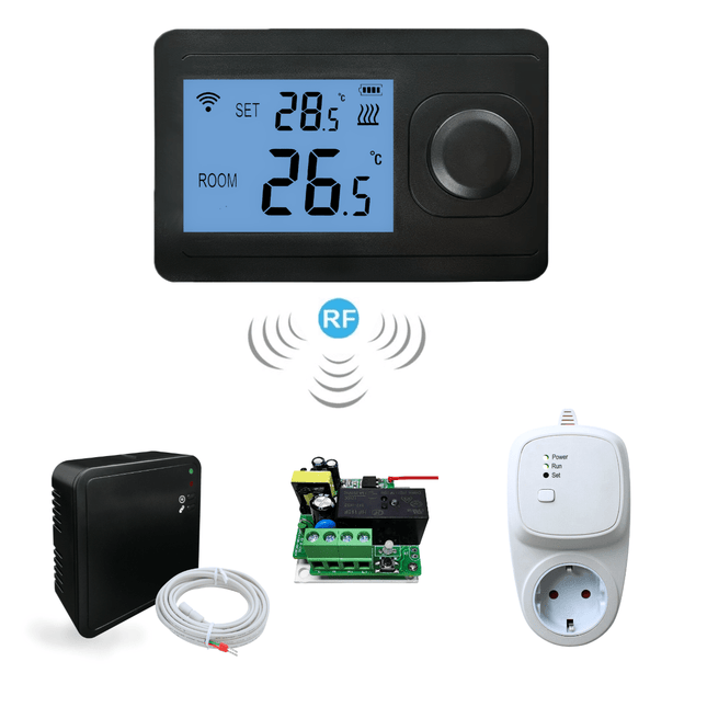 "Otus Wifi" Draadloze RF Wifi thermostaat - Mat Zwart - Verwarminghandel
