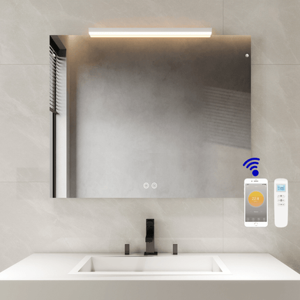 Infrarood Paneel Spiegel - Palermo LED - 80 x 100 cm - 750 Watt - Thermostaat & Wifi - Verwarminghandel