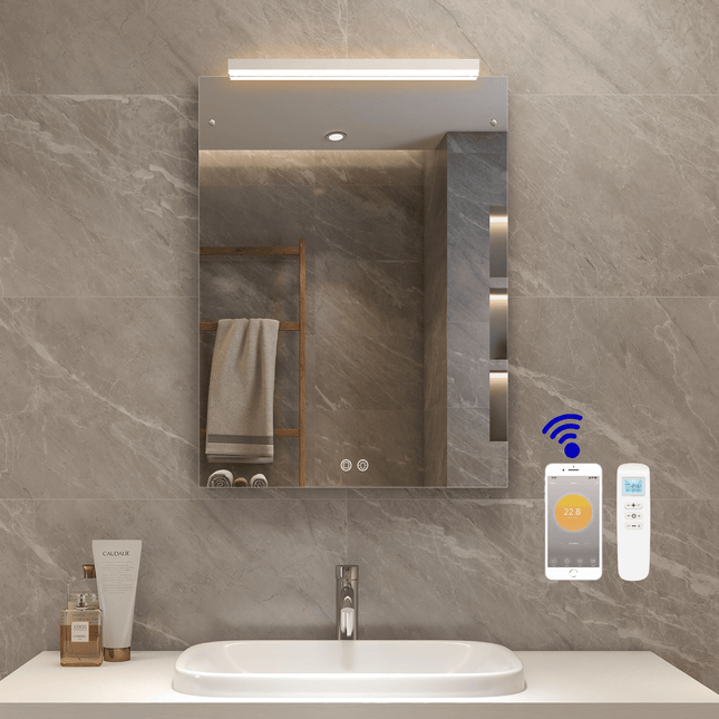 Infrarood Paneel Spiegel - Palermo LED - 80 x 60 cm - 500 Watt - Thermostaat & Wifi - Verwarminghandel