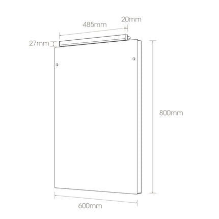 Infrarood Paneel Spiegel - Palermo LED - 80 x 60 cm - 500 Watt - Thermostaat & Wifi - Verwarminghandel
