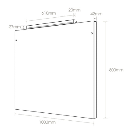Infrarood Paneel Spiegel - Palermo LED - 80 x 100 cm - 750 Watt - Thermostaat & Wifi - Verwarminghandel