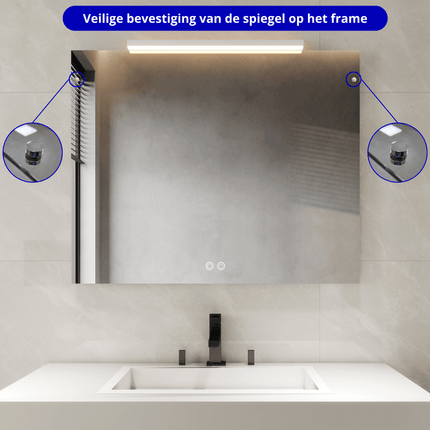 Infrarood Paneel Spiegel - Palermo LED - 80 x 100 cm - 750 Watt - Thermostaat & Wifi - Verwarminghandel