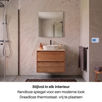 Infrarood Spiegel Palermo RFE - Draadloze thermostaat - 60 x 60 cm - 320 Watt