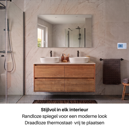 Infrarood Spiegel Palermo RFE - Draadloze thermostaat - 60 x 120 cm - 700 Watt