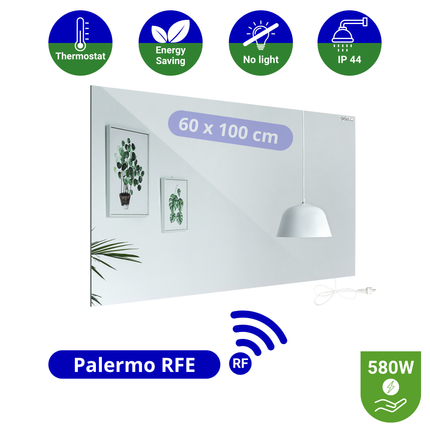Infrarood Spiegel Palermo RFE - Draadloze thermostaat - 60 x 100 cm - 580 Watt