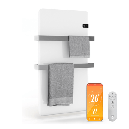 Infrarood Paneel Sorrento voor Badkamer - Handdoekbeugels & Wifi - 500 watt - Verwarminghandel