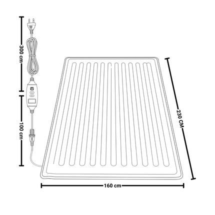 Tapijtverwarming "Stromboli" met 8 warmtestanden 160 x 230 cm - Verwarminghandel