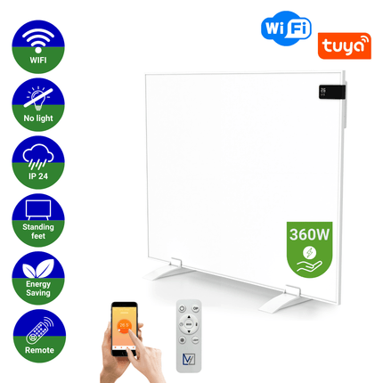 Infrarood Paneel Superia V3 - Wand of vrijstaand - 60 x 60 cm - 360 Watt - Verwarminghandel