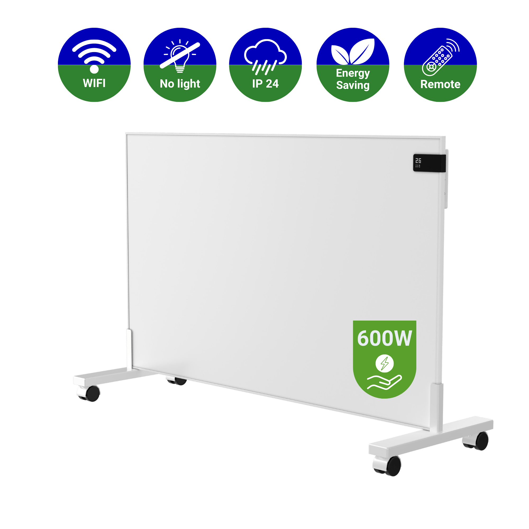 Ecosun Infrarood Paneel 600 W met WiFi draadloze thermostaat Ecosun Infrarood Paneel 600 W met WiFi draadloze thermostaat
