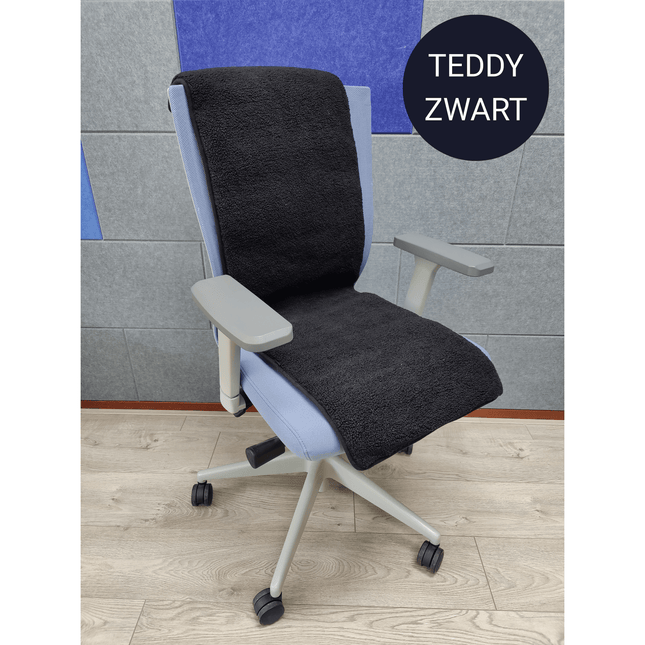 Regelbare stoel verwarmer "Vulcano" - Teddy Black - 40 x 120 cm (100 Watt) - Verwarminghandel