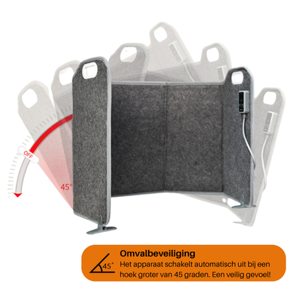 Vouwbaar infrarood paneel XL - 130 x 56 cm - 285 watt