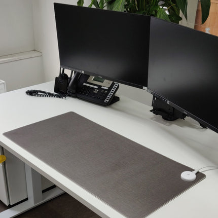 Verwarmde bureaulegger 80 x 40 cm - Grijs - Verwarminghandel