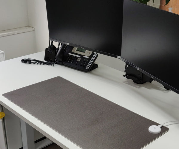 Verwarmde bureaulegger 80 x 40 cm - Grijs
