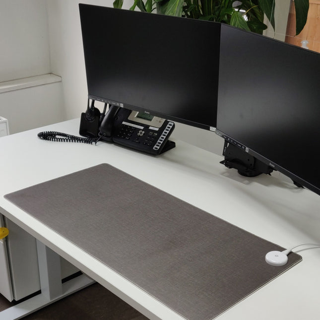 Verwarmde bureaulegger 80 x 40 cm - Grijs